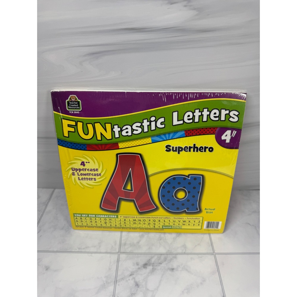 Teacher Created Resources Superhero FUNtastic Letters 4 Inch 208pc TCR 5845 NEW